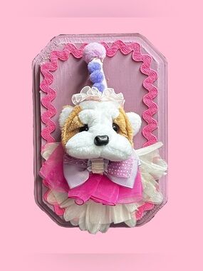 Bulldog Plushie Faux Taxidermy - Wrinkles TY Beanie Baby